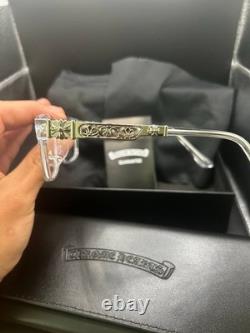 Ensemble de lunettes unisexes Chrome Hearts avec pochette anti-poussière et chiffon en microfibre
