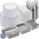 Ensemble De Vaisselle En Argent Goodluck De 700 Pièces Pour 100 Invités, En Plastique Jetable