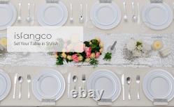 Ensemble de vaisselle en or rose de 175 pièces pour 25 invités, plastique à bord en or rose