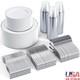 Ensemble De Vaisselle Jetable En Argent 600 Ct Pour 100 Invités - Mariages Et Fêtes - Blanc