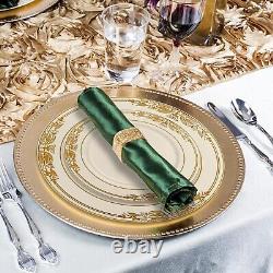 Ensemble de vaisselle jetable en plastique élégante pour mariage - Paquet de plats Harmony