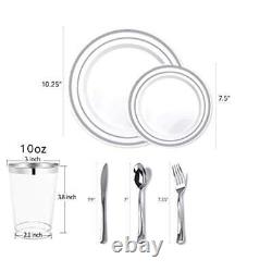 Ensemble de vaisselle jetable robuste de 700 pièces pour événements, fêtes, mariages - Neuf