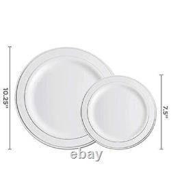 Ensemble de vaisselle jetable robuste de 700 pièces pour événements, fêtes, mariages - Neuf