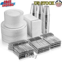 Ensemble de vaisselle jetable robuste de 700 pièces pour fêtes, événements, mariages - Nouveau Ensemble de vaisselle jetable robuste de 700 pièces pour fêtes, événements, mariages - Nouveau