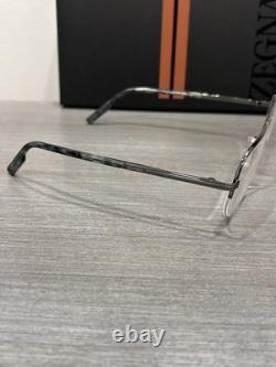Ermenegildo Zegna EZ 5266 012 Monture de lunettes aviateur argentée à demi-rim 59-14-145