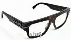 FENDI FENDIGRAPHY FE50062I 052 HAVANE AVEC ACCENTS ARGENTÉS LUNETTES AUTHENTIQUES 54-17