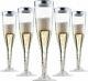 Flûtes À Champagne En Plastique Jetables Avec Boîte De Jante Argentée De 36 6,5 Oz Pack De 6