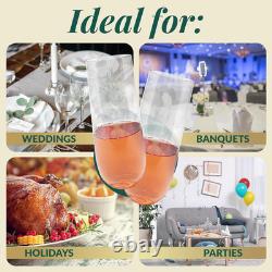 Flûtes à champagne en plastique (pack de 50, 9oz) transparentes, sans tige, verres jetables à mimosa