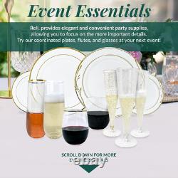 Flûtes à champagne en plastique (pack de 50, 9oz) transparentes, sans tige, verres jetables à mimosa