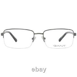 Gant Ga3220 008 Lunettes De Vue Optiques En Métal Argenté Gris Demi-mince Cadre 55-18-150