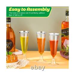 Gerrii 300 pièces de flûtes à champagne en plastique en vrac, 4,5 oz claires jetables