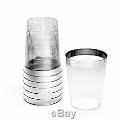 Gobelets / Tasses De Noces Jetables En Plastique Pour Argent 100 Pièces (10 Oz)