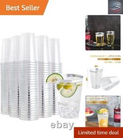 Gobelets en plastique jetables élégants de 200 pièces avec bord argenté de 12 oz pour événements robustes