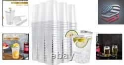 Gobelets en plastique jetables élégants de 200 pièces avec bord argenté de 12 oz pour événements robustes