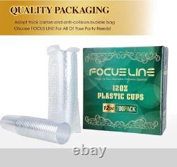 Gobelets en plastique jetables élégants de 200 pièces avec bord argenté de 12 oz pour événements robustes
