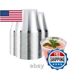 Gobelets en plastique transparents Restaurantware de 9 oz avec bord argenté, lot de 500 gobelets de fête