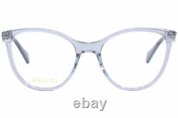 Gucci Gg1007o 003 Lunettes De Vue Cadre Bleu Clair/argent Plein Rim Chat Eye 49mm