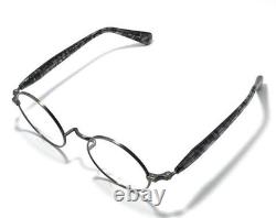 John Lennon JL-1137-3 Monture de lunettes rondes en verre, argent mat/gris demi, fabriquée au Japon