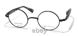 John Lennon JL-1137-4 Monture de lunettes rondes en verre, argent mat/gris demi, fabriquée au Japon