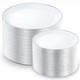 Kire 200 Pi&egrave;ces Assiettes En Plastique Argent&eacute;es, Assiettes En Plastique Blanches Avec Bord Argent&eacute; Inclu<br/>