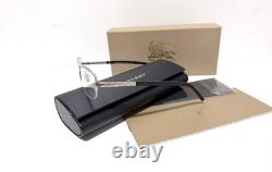 LUNETTES BURBERRY B1157 1005 ARGENT NOIR DEMI-RONDE 52-17-135 MM ITALIE AVEC ÉTUI