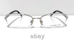 LUNETTES BURBERRY B1157 1005 ARGENT NOIR DEMI-RONDE 52-17-135 MM ITALIE AVEC ÉTUI