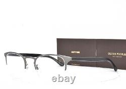 LUNETTES OLIVER PEOPLES ARGENT NOIR DEMI-MONTURE 46-20-145 CARLYLE 1137T 5016