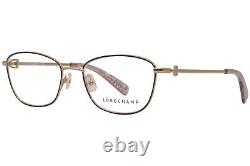 Longchamp LO2128 001 Lunettes de vue pour femmes Noir/Argent Monture optique à bord complet 52mm