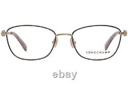 Longchamp LO2128 001 Lunettes de vue pour femmes Noir/Argent Monture optique à bord complet 52mm