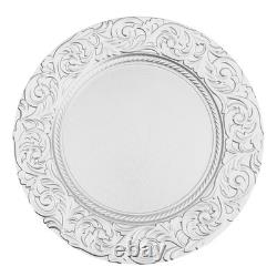 Lot de 100 sous-assiettes rondes en plastique de style ancien à bordure en relief S