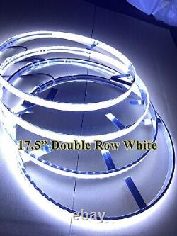 Lumières de jante de roue LED double rangée blanche pure de 17,5 pouces pour camion avec lumières LED en dessous