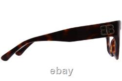 Lunettes Balenciaga BB0362O 002 Femme Havane/Argent Cerclage Complet Œil de Chat 54mm