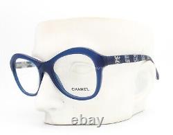 Lunettes Chanel 3299 1483 Polies Bleu avec Logo CC Argent 50-19-140