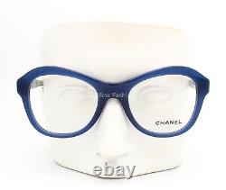 Lunettes Chanel 3299 1483 Polies Bleu avec Logo CC Argent 50-19-140