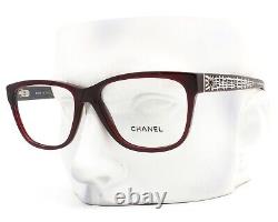 Lunettes Chanel CH3406 1673 Rouge Foncé Argent Logo CC 54mm Sans Étui