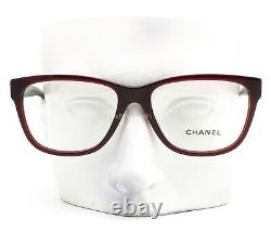 Lunettes Chanel CH3406 1673 Rouge Foncé Argent Logo CC 54mm Sans Étui