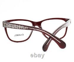 Lunettes Chanel CH3406 1673 Rouge Foncé Argent Logo CC 54mm Sans Étui