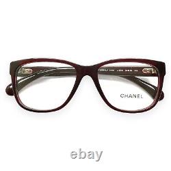 Lunettes Chanel CH3406 1673 Rouge Foncé Argent Logo CC 54mm Sans Étui