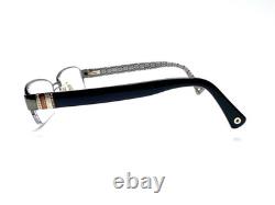 Lunettes Coach demi-cerclées ovales rectangulaires avec logo sur les branches 9081 argent noir 52 17 135