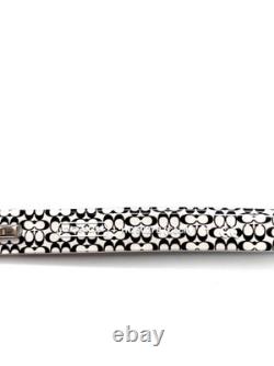 Lunettes Coach demi-cerclées ovales rectangulaires avec logo sur les branches 9081 argent noir 52 17 135