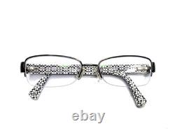 Lunettes Coach demi-cerclées ovales rectangulaires avec logo sur les branches 9081 argent noir 52 17 135