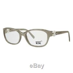 Lunettes De Vue Ovales Pour Femmes Montblanc Mb0442-057 Argent / Gris Perle Taupe Complète