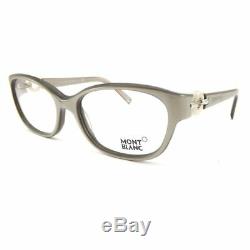 Lunettes De Vue Ovales Pour Femmes Montblanc Mb0442-057 Argent / Gris Perle Taupe Complète