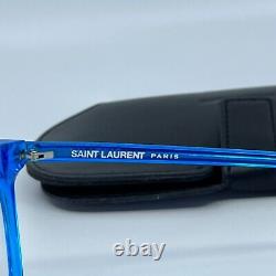 Lunettes De Vue Saint Laurent Sl38 Bleu Argent Rond Cadre En Plastique 52-16 140 MM
