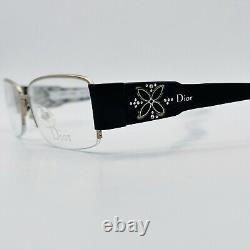 Lunettes Dior Femme carrées noires argentées Fleurs Demi-rim Logo Mod. CD3734 NOUVEAU