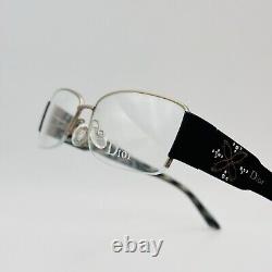 Lunettes Dior Femme carrées noires argentées Fleurs Demi-rim Logo Mod. CD3734 NOUVEAU