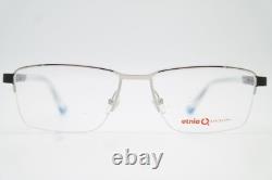 Lunettes Etnia BARCELONA MONS demi-cerclées neuves argentées noires bleues transparentes