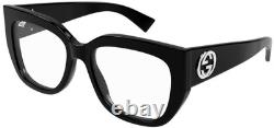 Lunettes Gucci GG1846O 001 pour femmes Noir/Argent Monture Pleine Carrée 54mm