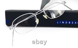 Lunettes Lindberg Spectacles Aquila 45-19 Cerclées en Titane Argent Satiné