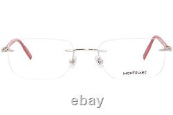 Lunettes Mont Blanc MB0221O 010 pour Homme Argent/Rouge Forme Rectangle à Monture Complète 59mm